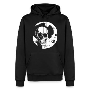 Horror Skull Skull Art Skull Gothic Heavy Metal - Men’s Premium Organic Hoodie - black - Front - Nico (187cm)