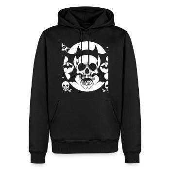 Horror Skull Skull Art Skull Gothic Heavy Metal - Men’s Premium Organic Hoodie - black - Front - Nico (187cm)