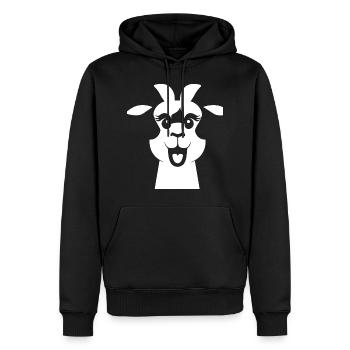 Lustige Lama-Silhouette Freche Spaß-Lamas - Männer Premium Bio Hoodie - Schwarz - Vorne - Nico (187cm)