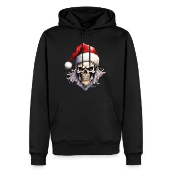 Crâne De Noël Crâne Horreur Effrayant - Sweat à capuche Premium bio Homme - noir - Devant - Nico (187cm)
