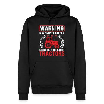 Warnung kann spontan von Traktoren sprechen - Männer Premium Bio Hoodie - Schwarz - Vorne - Nico (187cm)