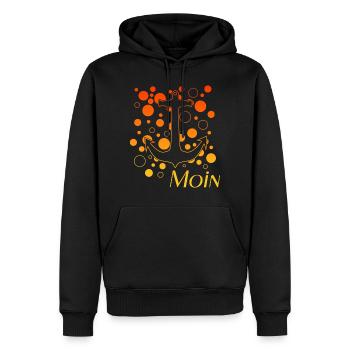 Anker - Moin - Hamburg - Männer Premium Bio Hoodie - Schwarz - Vorne - Nico (187cm)