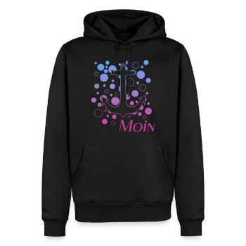 Moin - Männer Premium Bio Hoodie - Schwarz - Vorne - Nico (187cm)