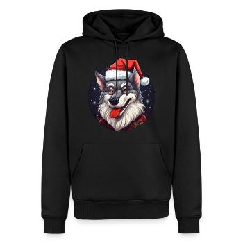 Wolf Christmas - Men’s Premium Organic Hoodie - black - Front - Nico (187cm)
