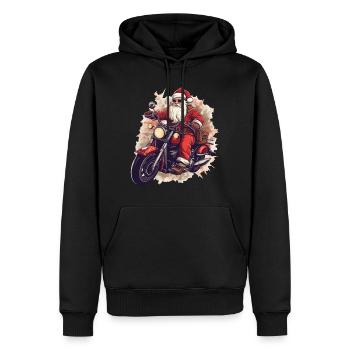 Weihnachtsmann Motorrad Sonnenbrille Weihnachten - Männer Premium Bio Hoodie - Schwarz - Vorne - Nico (187cm)