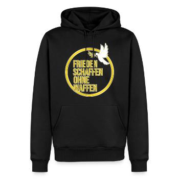 Friedenszeichen Friedenstaube Frieden - Männer Premium Bio Hoodie - Schwarz - Vorne - Nico (187cm)