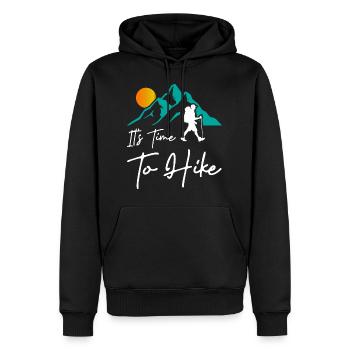 C’est le moment de faire de la randonnée - Sweat à capuche Premium bio Homme - noir - Devant - Nico (187cm)