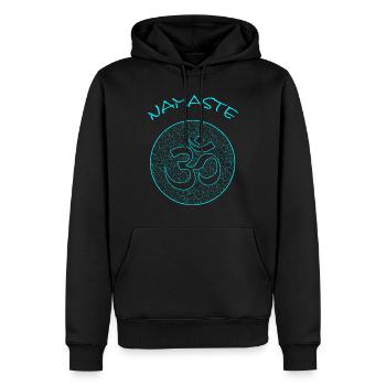 Namste - Männer Premium Bio Hoodie - Schwarz - Vorne - Nico (187cm)