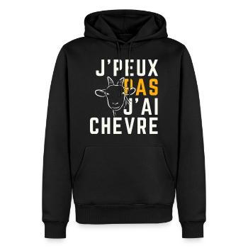 Ich kann nicht meine Ziege - Männer Premium Bio Hoodie - Schwarz - Vorne - Nico (187cm)