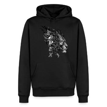 Majestät des Spitzenlöwen - Männer Premium Bio Hoodie - Schwarz - Vorne - Nico (187cm)