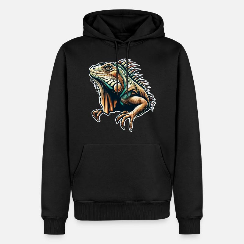 Iguane - Sweat à capuche Premium bio Homme - noir