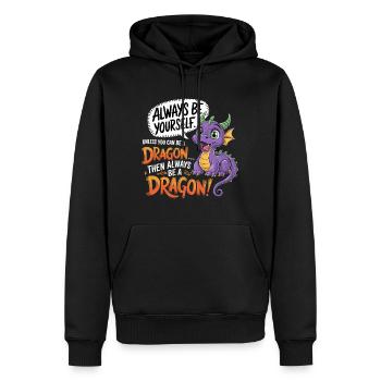 Be a Dragon – Design fantastique amusant - Sweat à capuche Premium bio Homme - noir - Devant - Nico (187cm)