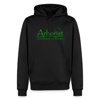 Arborist - spezialisiert auf Bäume - Männer Premium Bio Hoodie - Schwarz - Vorne - Nico (187cm)