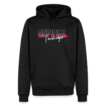 Official Teenager - Men’s Premium Organic Hoodie - black - Front - Nico (187cm)