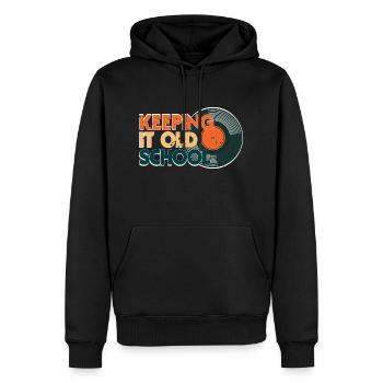 Retro Vintage DJ Keeping It OLD School T-Shirt - Männer Premium Bio Hoodie - Schwarz - Vorne - Nico (187cm)