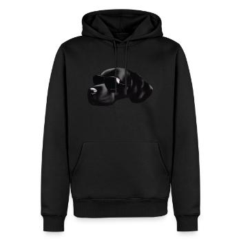 Hund mit Sonnenbrille Hundeliebhaber Hundebesitzer - Männer Premium Bio Hoodie - Schwarz - Vorne - Nico (187cm)
