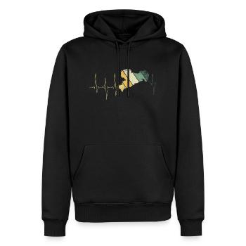 Sachsen Liebe Heimat Wandern Pulsschlag - Männer Premium Bio Hoodie - Schwarz - Vorne - Nico (187cm)