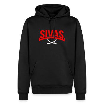 Alevi Sivas - Sweat à capuche Premium bio Homme - noir - Devant - Nico (187cm)