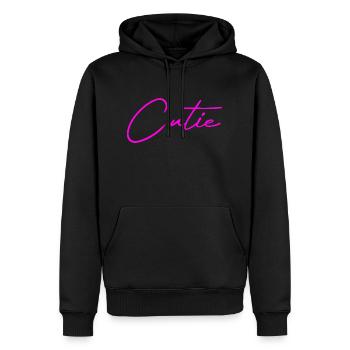 Rose mignon - Sweat à capuche Premium bio Homme - noir - Devant - Nico (187cm)