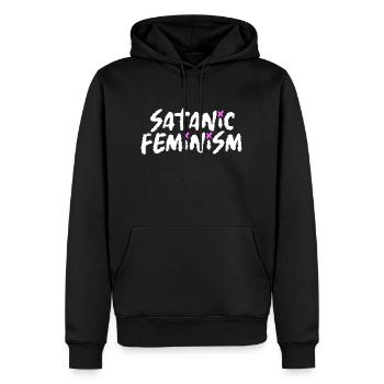 Satanic Feminism - Männer Premium Bio Hoodie - Schwarz - Vorne - Nico (187cm)