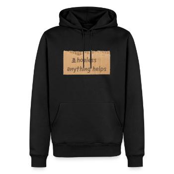 Hackenloses Schild - Männer Premium Bio Hoodie - Schwarz - Vorne - Nico (187cm)