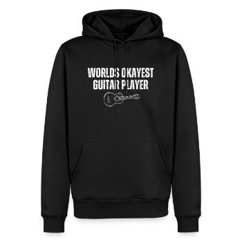 World's Okayest Guitar Player Vintage - Men’s Premium Organic Hoodie - black - Front - Nico (187cm)