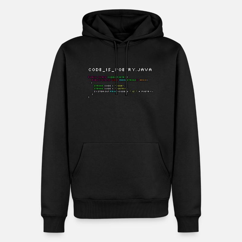 Le code est poetry.java - Sweat à capuche Premium bio Homme - noir