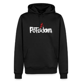 Potsdam - Männer Premium Bio Hoodie - Schwarz - Vorne - Nico (187cm)