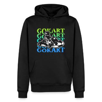 Go-Kart Rennen Gokart Herren Jungen Kartfahrer - Männer Premium Bio Hoodie - Schwarz - Vorne - Nico (187cm)