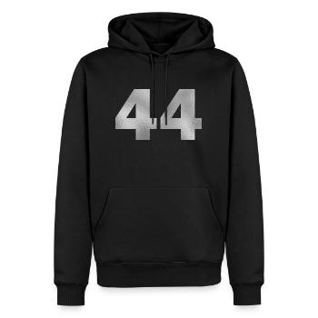 Anniversaire 44 ans - Sweat à capuche Premium bio Homme - noir - Devant - Nico (187cm)