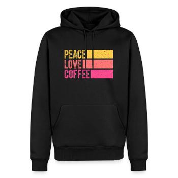 Boire Café Paix Amour Café Chemise Amateur De Café - Sweat à capuche Premium bio Homme - noir - Devant - Nico (187cm)
