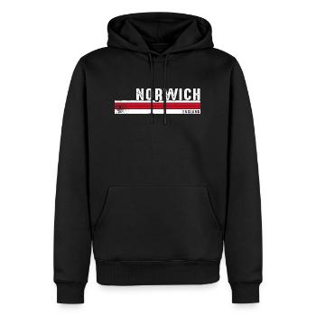 Norwich Angleterre Design rétro vintage - Sweat à capuche Premium bio Homme - noir - Devant - Nico (187cm)