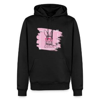 Spectacled bunny - Men’s Premium Organic Hoodie - black - Front - Nico (187cm)