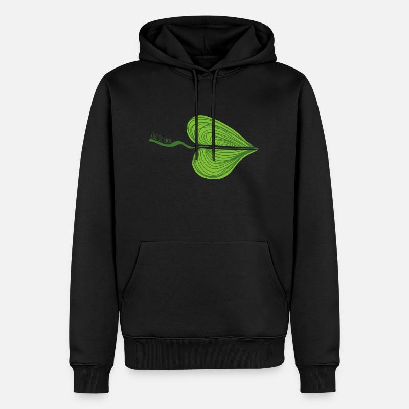 Blatt - Männer Premium Bio Hoodie - Schwarz