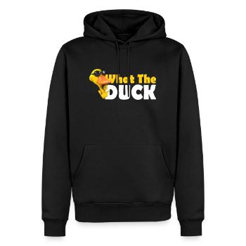 What The Duck - Funny duck - Männer Premium Bio Hoodie - Schwarz - Vorne - Nico (187cm)