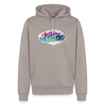 Ocean Sublimation - Men’s Premium Organic Hoodie - taupe - Front - Nico (187cm)
