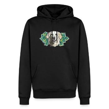 Golden Retriever's Head - In Graffiti #1 - Men’s Premium Organic Hoodie - black - Front - Nico (187cm)