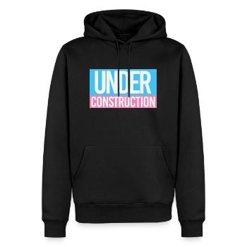 TRANS EN CONSTRUCTION - Sweat à capuche Premium bio Homme - noir - Devant - Nico (187cm)