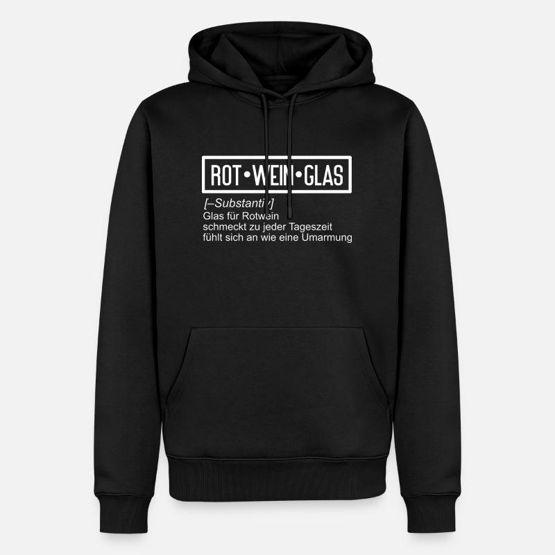 Rotweinglas Definition Design - Männer Premium Bio Hoodie - Schwarz