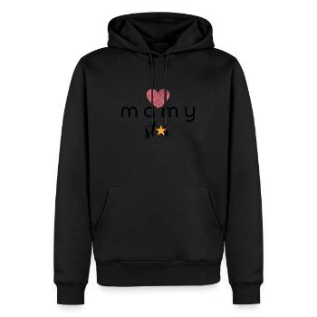 Mamy Stern - Männer Premium Bio Hoodie - Schwarz - Vorne - Nico (187cm)