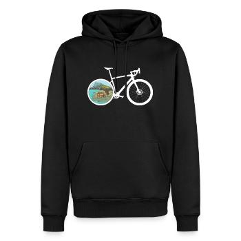 Gravel Bike See Rennrad Fahrrad lustige Geschenk - Männer Premium Bio Hoodie - Schwarz - Vorne - Nico (187cm)