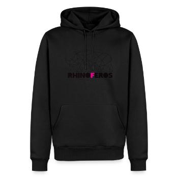 RhinoFeros le Rhino féroce - Sweat à capuche Premium bio Homme - noir - Devant - Nico (187cm)