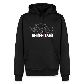 RhinoFeros white - Sweat à capuche Premium bio Homme - noir - Devant - Nico (187cm)