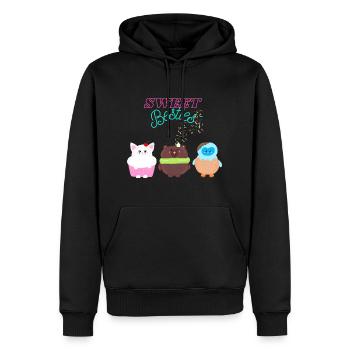Sweets Besties - Sweat à capuche Premium bio Homme - noir - Devant - Nico (187cm)