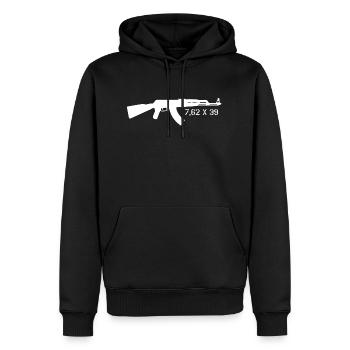 Sturmgewehr AK 7,62x39 - Kalaschnikow - Männer Premium Bio Hoodie - Schwarz - Vorne - Nico (187cm)