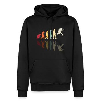 Human Evolution Band Guitare Retro Vintage Guitari - Sweat à capuche Premium bio Homme - noir - Devant - Nico (187cm)