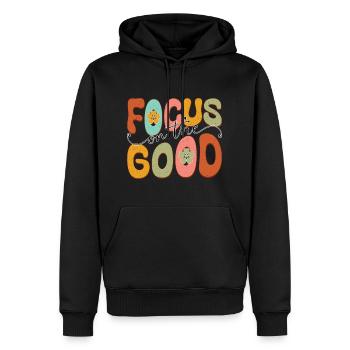 Focus On The Good - Men’s Premium Organic Hoodie - black - Front - Nico (187cm)