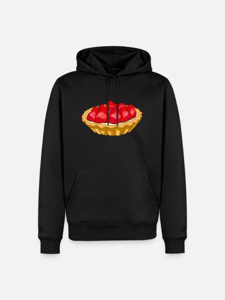 Erdbeer-Tarte - Männer Premium Bio Hoodie - Schwarz