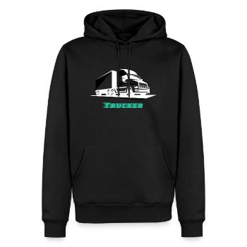 Lastwagenfahrer - Männer Premium Bio Hoodie - Schwarz - Vorne - Nico (187cm)