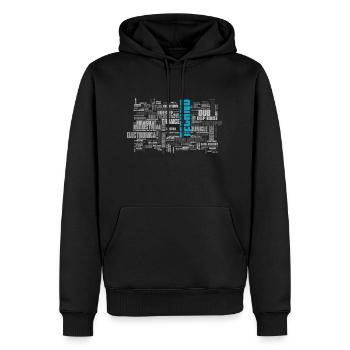 Dj Techno - Men’s Premium Organic Hoodie - black - Front - Nico (187cm)